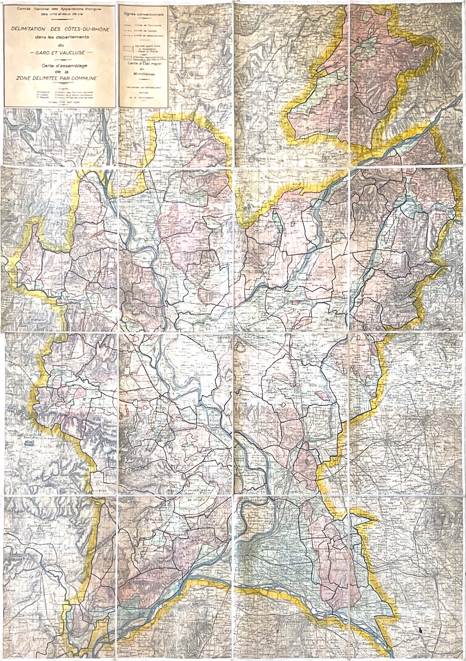 Plan de délimitation des côtes du Rhône