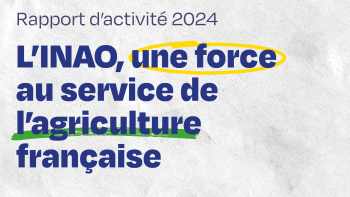 Couverture du rapport d'activité : "L'INAO, une force au service de l'agriculture française"