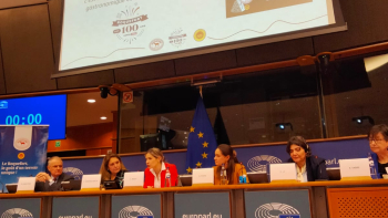 Photographie prise lors de la table-ronde « Les appellations : un siècle de qualité, de culture et de durabilité au service des territoires européens, une stratégie pour l’avenir » 