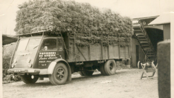 Camion transportant des sapins de Noël du Morvan, décembre 1958 ©Excellence Végétale