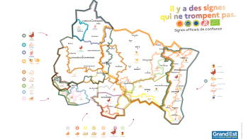 Carte des SIQO du Grand Est