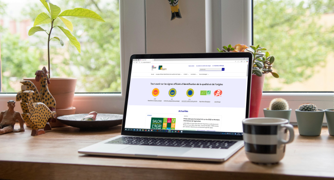 Capture d'écran du site internet de l'INAO