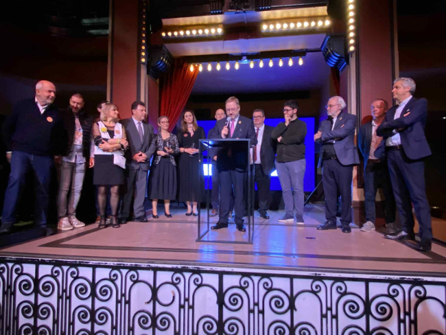 Photographie prise lors de la célébration des 90 ans des 6 premiers appellations viticoles, le 10 février 2026 dans le cadre de Wine Paris