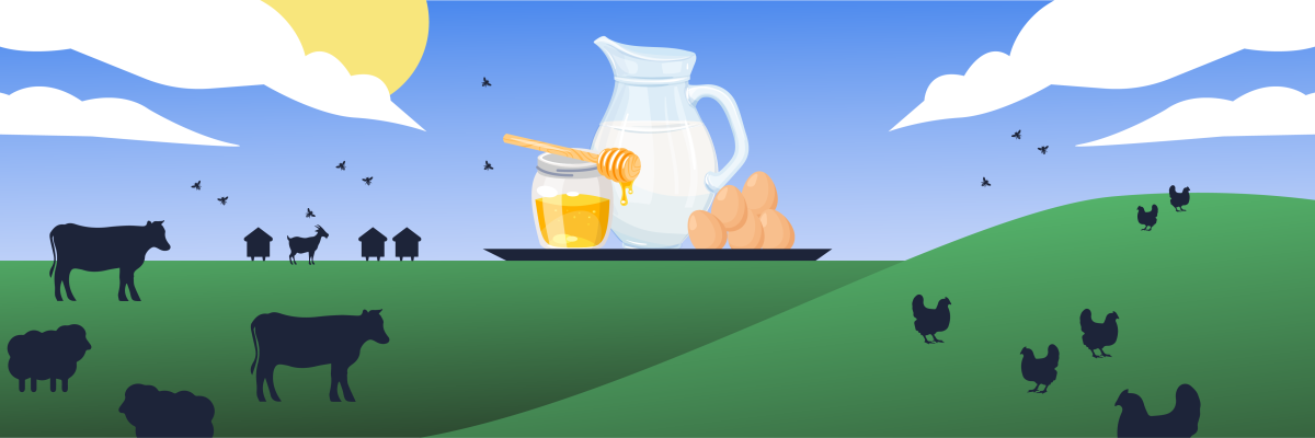 Oeufs miel produits laitiers